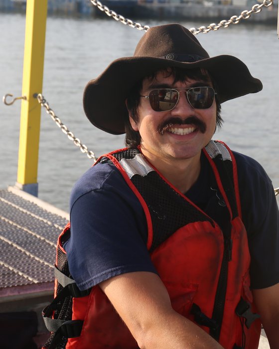 Joel Richards aboard the M/V Captain Harry