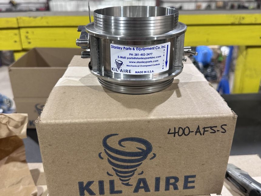 KilAire 400-AFS-S four inch stainless air-intake shutdown valve, boxed and ready to ship