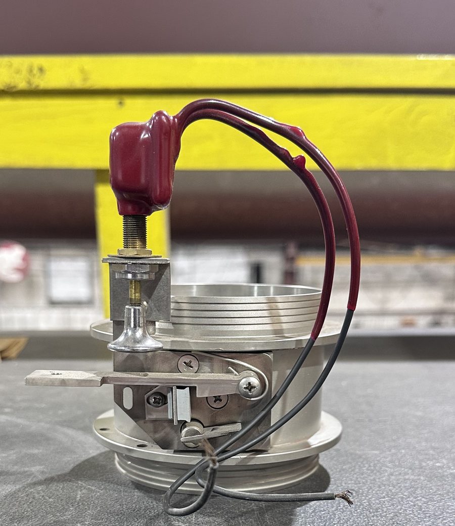 Made-to-order KilAire valve fitted with a solenoid, wiring, and a manual reset knob